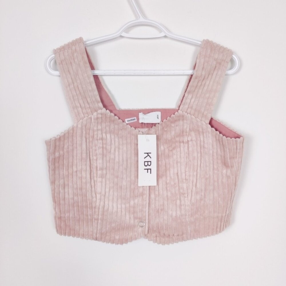 KBF Womens Corduroy Top in Pink One Size  Snap Buttons  Bohemian
